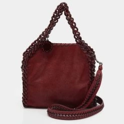 Stella McCartney Red Faux Leather Shaggy Deer Mini Candy Falabella Tote For Women