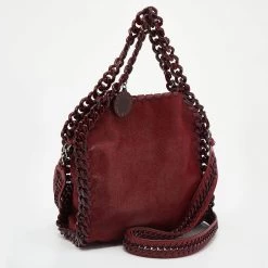 Stella McCartney Red Faux Leather Shaggy Deer Mini Candy Falabella Tote For Women -Stella McCartney Sales luxury women stella mccartney used handbags p641982 006