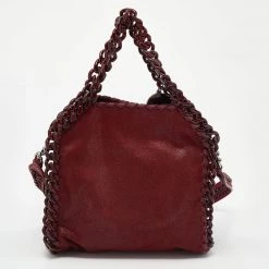 Stella McCartney Red Faux Leather Shaggy Deer Mini Candy Falabella Tote For Women -Stella McCartney Sales luxury women stella mccartney used handbags p641982 008