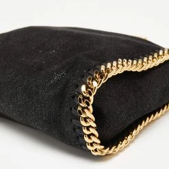 Stella McCartney Black Faux Suede Tiny Falabella Tote For Women -Stella McCartney Sales luxury women stella mccartney used handbags p645146 010