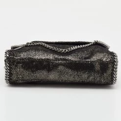 Stella McCartney Metallic Black Faux Leather Mini Falabella Crossbody Bag For Women -Stella McCartney Sales luxury women stella mccartney used handbags p645465 005