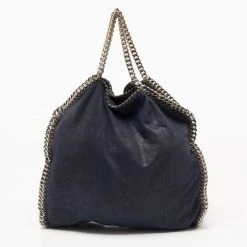 Stella McCartney Navy Blue Faux Leather Small Falabella Tote For Women -Stella McCartney Sales luxury women stella mccartney used handbags p646901 006