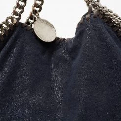 Stella McCartney Navy Blue Faux Leather Small Falabella Tote For Women -Stella McCartney Sales luxury women stella mccartney used handbags p646901 008