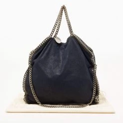 Stella McCartney Navy Blue Faux Leather Small Falabella Tote For Women -Stella McCartney Sales luxury women stella mccartney used handbags p646901 009