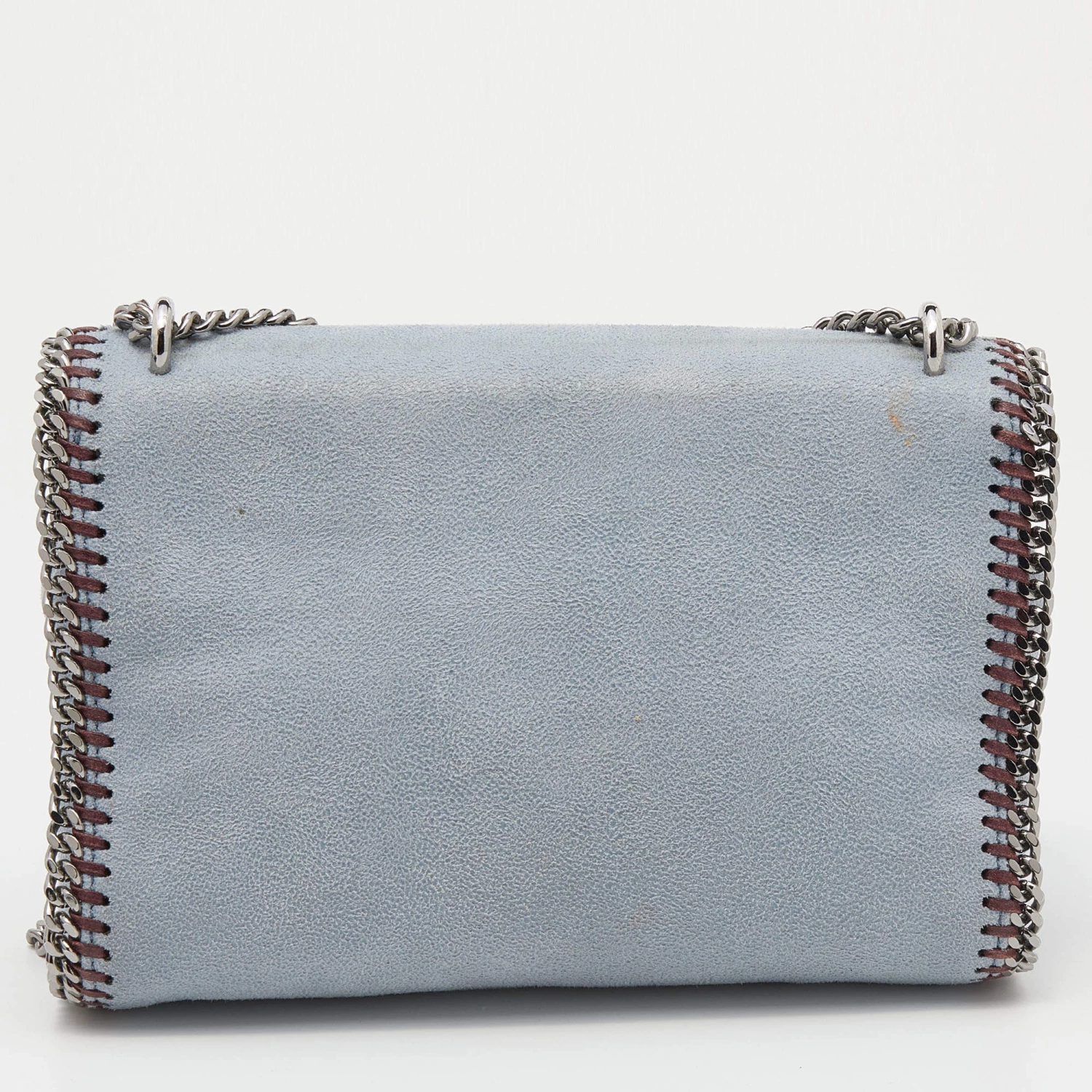 Stella McCartney Grey Faux Suede Falabella Flap Shoulder Bag For Women 6 Stella McCartney Grey Faux Suede Falabella Flap Shoulder Bag For Women - Image 4