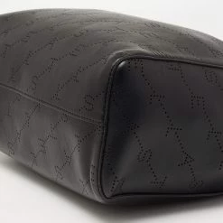 Stella McCartney Black Logo Perforated Faux Leather Tote For Women -Stella McCartney Sales luxury women stella mccartney used handbags p647901 002