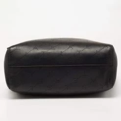 Stella McCartney Black Logo Perforated Faux Leather Tote For Women -Stella McCartney Sales luxury women stella mccartney used handbags p647901 004