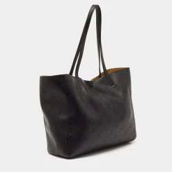 Stella McCartney Black Logo Perforated Faux Leather Tote For Women -Stella McCartney Sales luxury women stella mccartney used handbags p647901 011