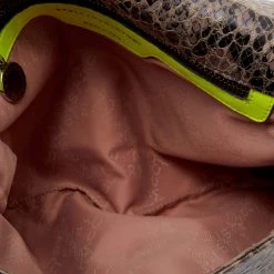 Stella McCartney Brown/Neon Green Faux Snakeskin Leather Falabella Crossbody Bag For Women -Stella McCartney Sales luxury women stella mccartney used handbags p648660 009