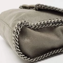 Stella McCartney Grey Faux Leather Falabella Flap Shoulder Bag For Women -Stella McCartney Sales luxury women stella mccartney used handbags p650319 001