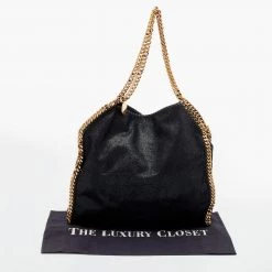 Stella McCartney Black Faux Leather Small Falabella Tote For Women -Stella McCartney Sales luxury women stella mccartney used handbags p653213 011