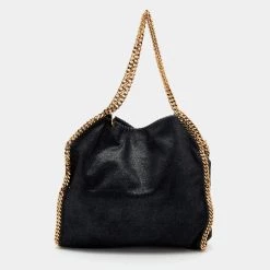 Stella McCartney Black Faux Leather Small Falabella Tote For Women