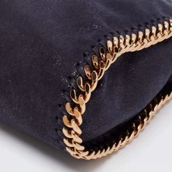 Stella McCartney Navy Blue Faux Leather Mini Falabella Tote For Women -Stella McCartney Sales luxury women stella mccartney used handbags p654764 006