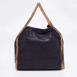 Stella McCartney Navy Blue Faux Leather Mini Falabella Tote For Women -Stella McCartney Sales luxury women stella mccartney used handbags p654764 009