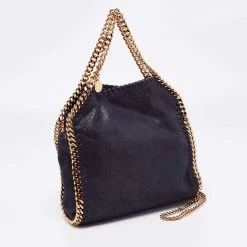 Stella McCartney Navy Blue Faux Leather Mini Falabella Tote For Women -Stella McCartney Sales luxury women stella mccartney used handbags p654764 010