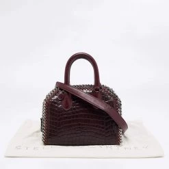 Stella McCartney Burgundy Faux Leather Falabella Box Top Handle Bag For Women -Stella McCartney Sales luxury women stella mccartney used handbags p654795 002