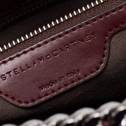 Stella McCartney Burgundy Faux Leather Falabella Box Top Handle Bag For Women -Stella McCartney Sales luxury women stella mccartney used handbags p654795 006