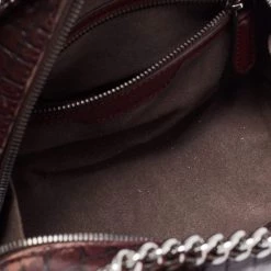 Stella McCartney Burgundy Faux Leather Falabella Box Top Handle Bag For Women -Stella McCartney Sales luxury women stella mccartney used handbags p654795 007