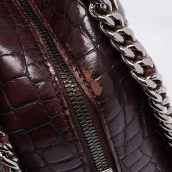 Stella McCartney Burgundy Faux Leather Falabella Box Top Handle Bag For Women -Stella McCartney Sales luxury women stella mccartney used handbags p654795 009