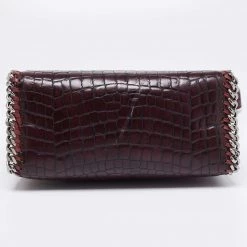 Stella McCartney Burgundy Faux Leather Falabella Box Top Handle Bag For Women -Stella McCartney Sales luxury women stella mccartney used handbags p654795 013