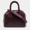 Stella McCartney Burgundy Faux Leather Falabella Box Top Handle Bag For Women 1 Stella McCartney Burgundy Faux Leather Falabella Box Top Handle Bag For Women -Stella McCartney Sales luxury women stella mccartney used handbags p654795 015
