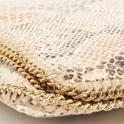 Stella McCartney Beige Faux Python Effect Leather Falabella Slim Clutch For Women -Stella McCartney Sales luxury women stella mccartney used handbags p657578 011