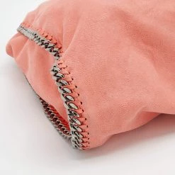 Stella McCartney Coral Orange Faux Suede Large Falabella Tote For Women -Stella McCartney Sales luxury women stella mccartney used handbags p657777 003