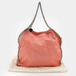 Stella McCartney Coral Orange Faux Suede Large Falabella Tote For Women -Stella McCartney Sales luxury women stella mccartney used handbags p657777 010