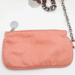 Stella McCartney Coral Orange Faux Suede Large Falabella Tote For Women -Stella McCartney Sales luxury women stella mccartney used handbags p657777 011
