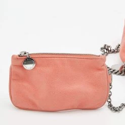 Stella McCartney Coral Orange Faux Suede Large Falabella Tote For Women -Stella McCartney Sales luxury women stella mccartney used handbags p657777 012