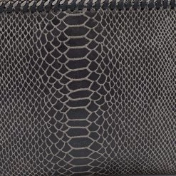 Stella McCartney Grey Python Embossed Falabella Clutch For Women -Stella McCartney Sales luxury women stella mccartney used handbags p658171 005