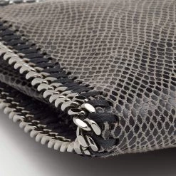 Stella McCartney Grey Python Embossed Falabella Clutch For Women -Stella McCartney Sales luxury women stella mccartney used handbags p658171 007