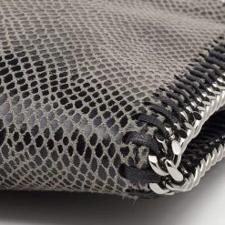 Stella McCartney Grey Python Embossed Falabella Clutch For Women -Stella McCartney Sales luxury women stella mccartney used handbags p658171 008