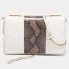 Stella McCartney White/Green Faux Snakeskin Effect Leather Flo Shoulder Bag For Women -Stella McCartney Sales luxury women stella mccartney used handbags p660847 004