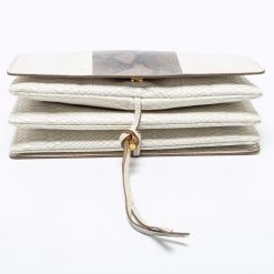 Stella McCartney White/Green Faux Snakeskin Effect Leather Flo Shoulder Bag For Women -Stella McCartney Sales luxury women stella mccartney used handbags p660847 008