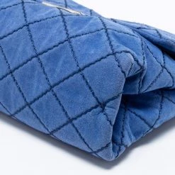 Stella McCartney Blue Quilted Faux Suede Medium Beckett Chain Bag For Women -Stella McCartney Sales luxury women stella mccartney used handbags p662544 011