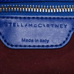 Stella McCartney Blue Quilted Faux Suede Medium Beckett Chain Bag For Women -Stella McCartney Sales luxury women stella mccartney used handbags p662544 012
