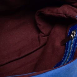 Stella McCartney Blue Quilted Faux Suede Medium Beckett Chain Bag For Women -Stella McCartney Sales luxury women stella mccartney used handbags p662544 014