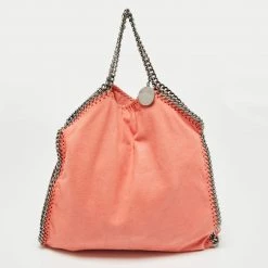 Stella McCartney Carrot Orange Faux Suede Small Falabella Tote For Women -Stella McCartney Sales luxury women stella mccartney used handbags p666231 001
