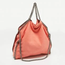 Stella McCartney Carrot Orange Faux Suede Small Falabella Tote For Women -Stella McCartney Sales luxury women stella mccartney used handbags p666231 003
