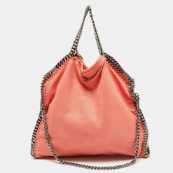 Stella McCartney Carrot Orange Faux Suede Small Falabella Tote For Women