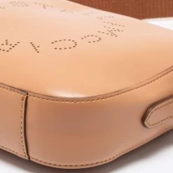 Stella McCartney Brown Faux Leather Perforated Logo Mini Camera Bag For Women -Stella McCartney Sales luxury women stella mccartney used handbags p668875 004