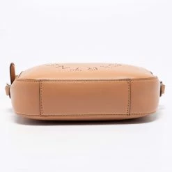 Stella McCartney Brown Faux Leather Perforated Logo Mini Camera Bag For Women -Stella McCartney Sales luxury women stella mccartney used handbags p668875 006