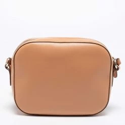 Stella McCartney Brown Faux Leather Perforated Logo Mini Camera Bag For Women -Stella McCartney Sales luxury women stella mccartney used handbags p668875 007