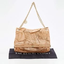 Stella McCartney Metallic Gold Faux Leather Flap Shoulder Bag For Women 21 Stella McCartney Metallic Gold Faux Leather Flap Shoulder Bag For Women -Stella McCartney Sales luxury women stella mccartney used handbags p669193 006