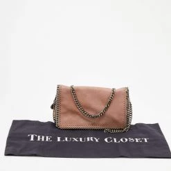 Stella McCartney Pale Pink Faux Leather Falabella Flap Shoulder Bag For Women -Stella McCartney Sales luxury women stella mccartney used handbags p669835 005