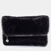 Stella Mccartney Black Falabella Sequin Fold-Over Clutch For Women -Stella McCartney Sales luxury women stella mccartney used handbags p670749 003