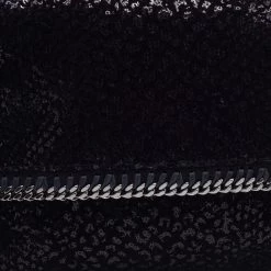 Stella Mccartney Black Falabella Sequin Fold-Over Clutch For Women -Stella McCartney Sales luxury women stella mccartney used handbags p670749 004