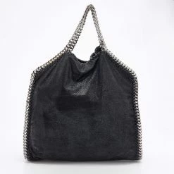 Stella McCartney Black Faux Suede Small Falabella Tote For Women -Stella McCartney Sales luxury women stella mccartney used handbags p670751 012