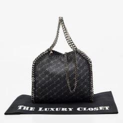 Stella McCartney Blue Monogram Denim Falabella Mini Tote For Women -Stella McCartney Sales luxury women stella mccartney used handbags p672132 007